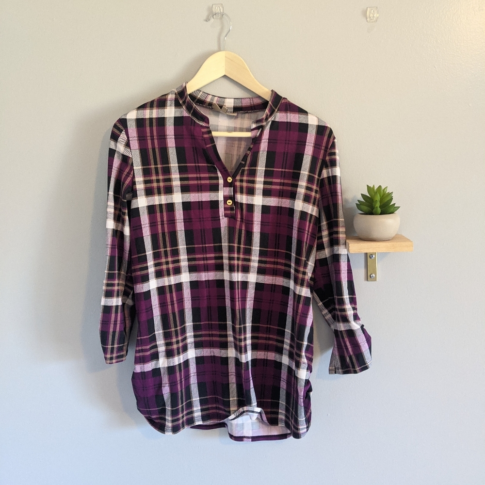 Purple Plaid Maternity